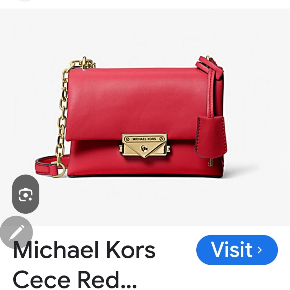 Michael Kors Red Crossbody with Gold Chain